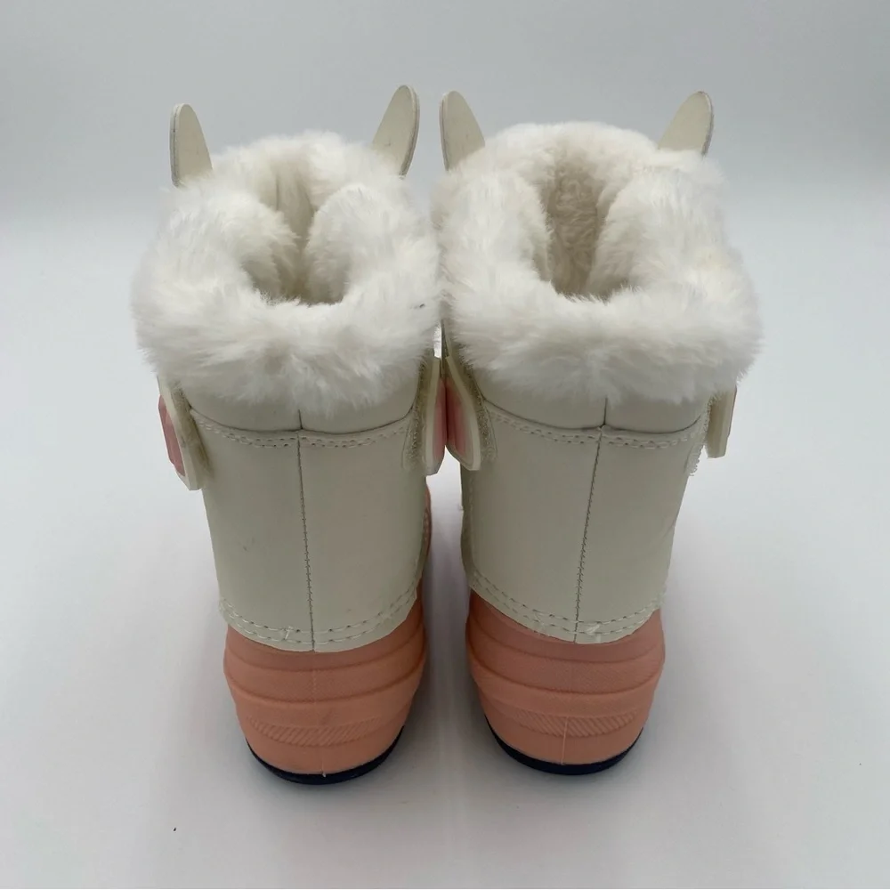 Cat & Jack Thermolite Unicorn Faux Fur Lined Little Girl Snow Boots Shoes Size 6
